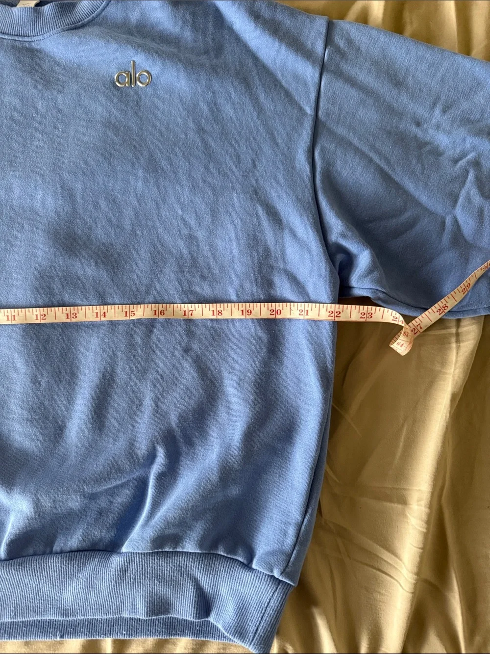 ALO Accolade Crew Neck Pullover, Crystal Clear Blue, size S
